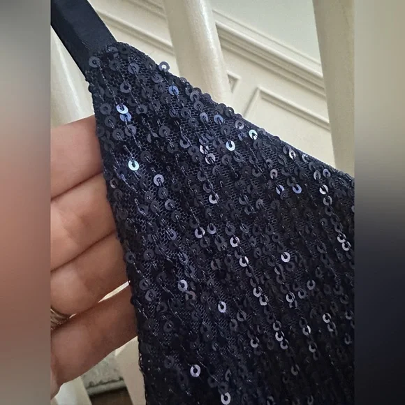 Navy blue sequin romper, size M - Picture 6 of 11